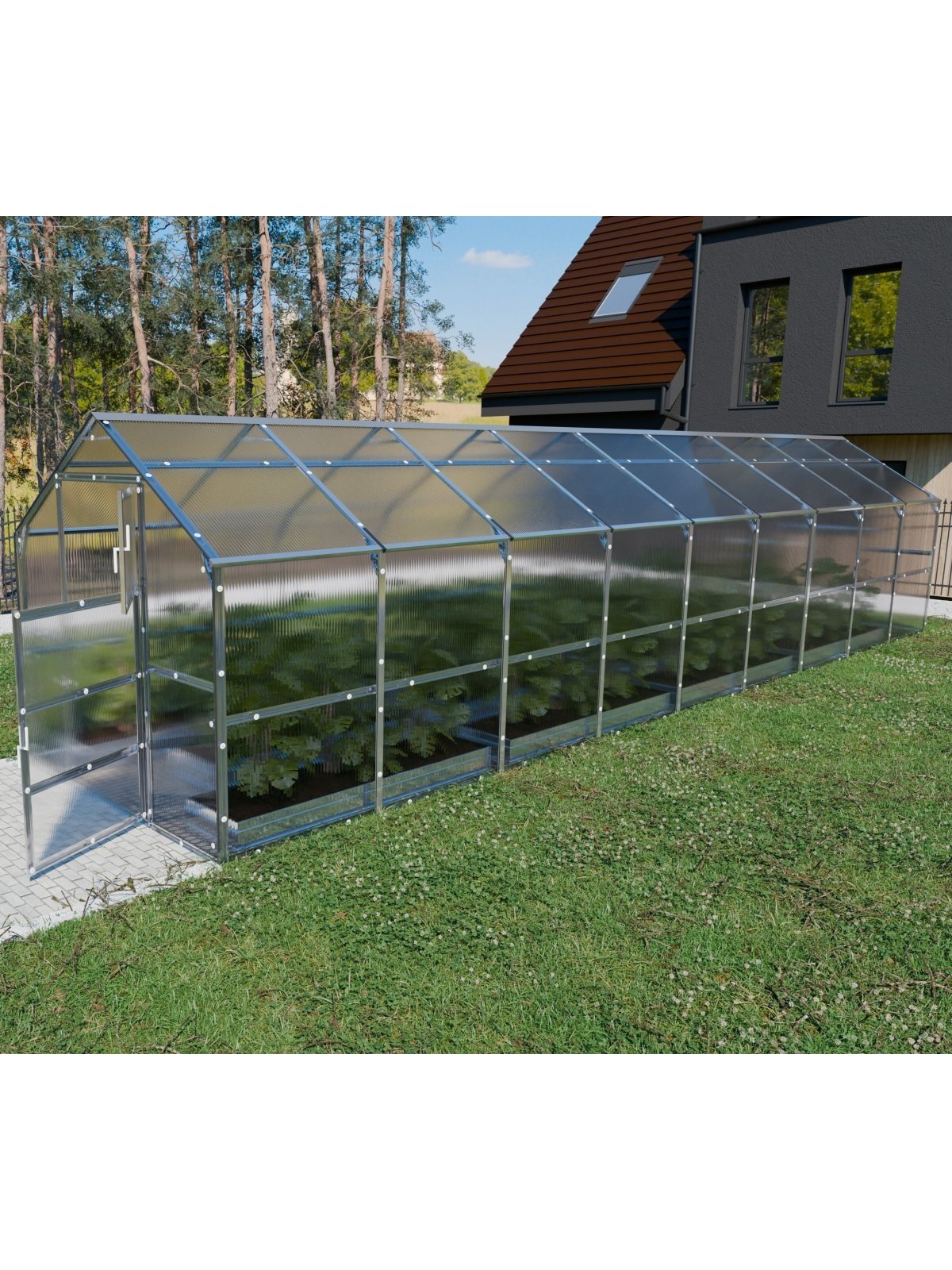 Šiltnamis KLASIKA Bernard - 4 mm storio kanalinis polikarbonatas - 2,35 x 9 m (21,15 m²) 4 Šiltnamis KLASIKA Bernard - 4 mm storio kanalinis polikarbonatas - 2,35 x 9 m (21,15 m²) 4