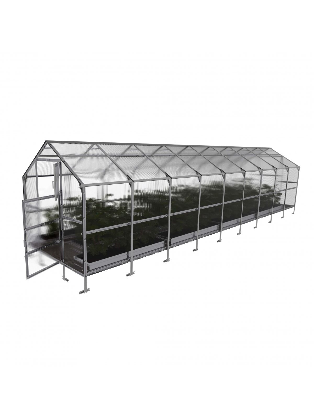 Šiltnamis KLASIKA Bernard - 4 mm storio kanalinis polikarbonatas - 2,35 x 9 m (21,15 m²) 1