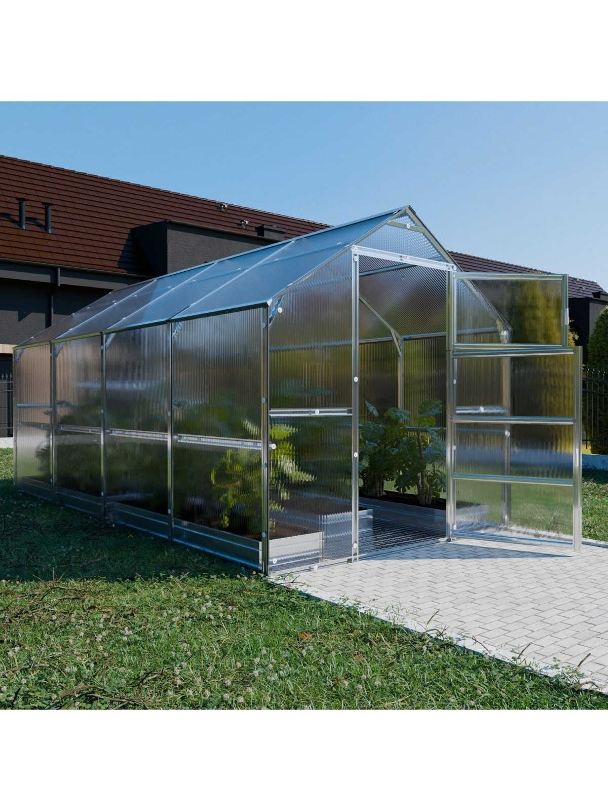 Šiltnamis KLASIKA Bernard - 6 mm storio kanalinis polikarbonatas - 2,35 x 4 m (9,4 m²) 3 Šiltnamis KLASIKA Bernard - 6 mm storio kanalinis polikarbonatas - 2,35 x 4 m (9,4 m²) 3