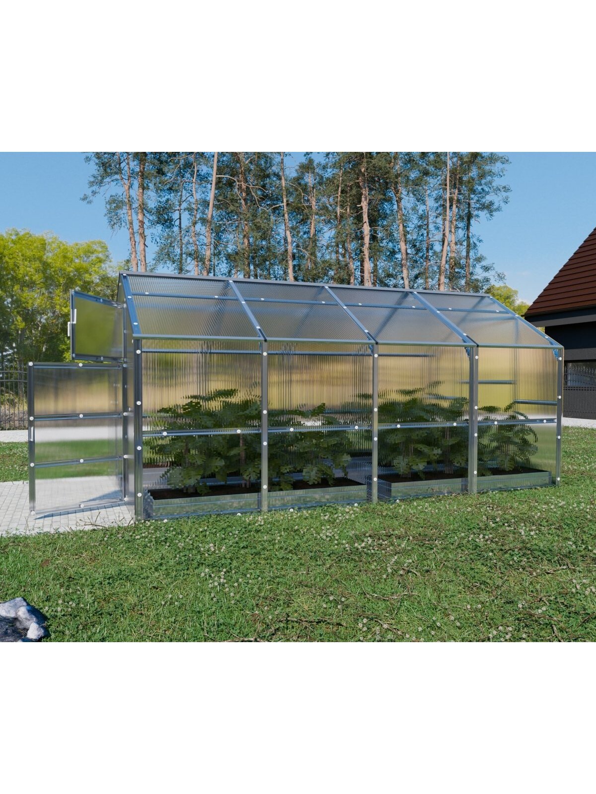 Šiltnamis KLASIKA Bernard - 6 mm storio kanalinis polikarbonatas - 2,35 x 4 m (9,4 m²) 5 Šiltnamis KLASIKA Bernard - 6 mm storio kanalinis polikarbonatas - 2,35 x 4 m (9,4 m²) 5