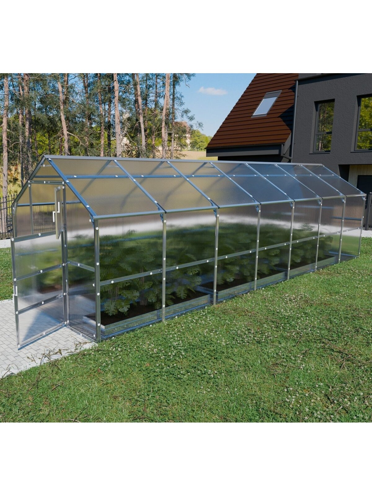 Šiltnamis KLASIKA Bernard - 6 mm storio kanalinis polikarbonatas - 2,35 x 7 m (16,45 m²) 5 Šiltnamis KLASIKA Bernard - 6 mm storio kanalinis polikarbonatas - 2,35 x 7 m (16,45 m²) 5