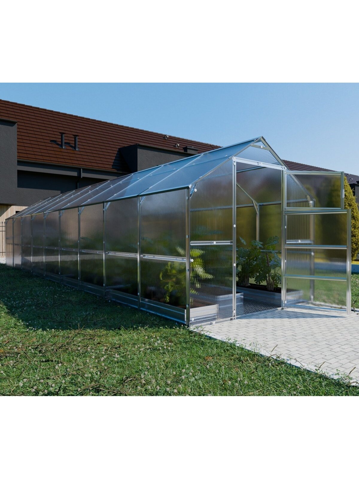 Šiltnamis KLASIKA Bernard - 6 mm storio kanalinis polikarbonatas - 2,35 x 9 m (21,15 m²) 3 Šiltnamis KLASIKA Bernard - 6 mm storio kanalinis polikarbonatas - 2,35 x 9 m (21,15 m²) 3