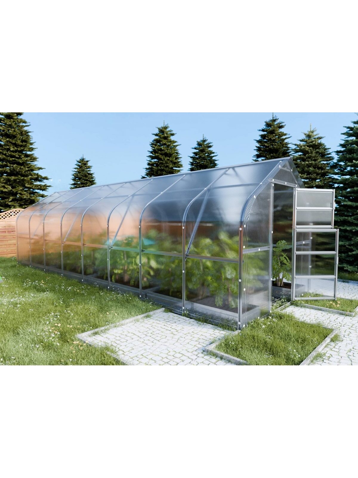 Šiltnamis KLASIKA Drop - 4 mm storio kanalinis polikarbonatas - 2,5 x 8 m (20 m²) 3 Šiltnamis KLASIKA Drop - 4 mm storio kanalinis polikarbonatas - 2,5 x 8 m (20 m²) 3