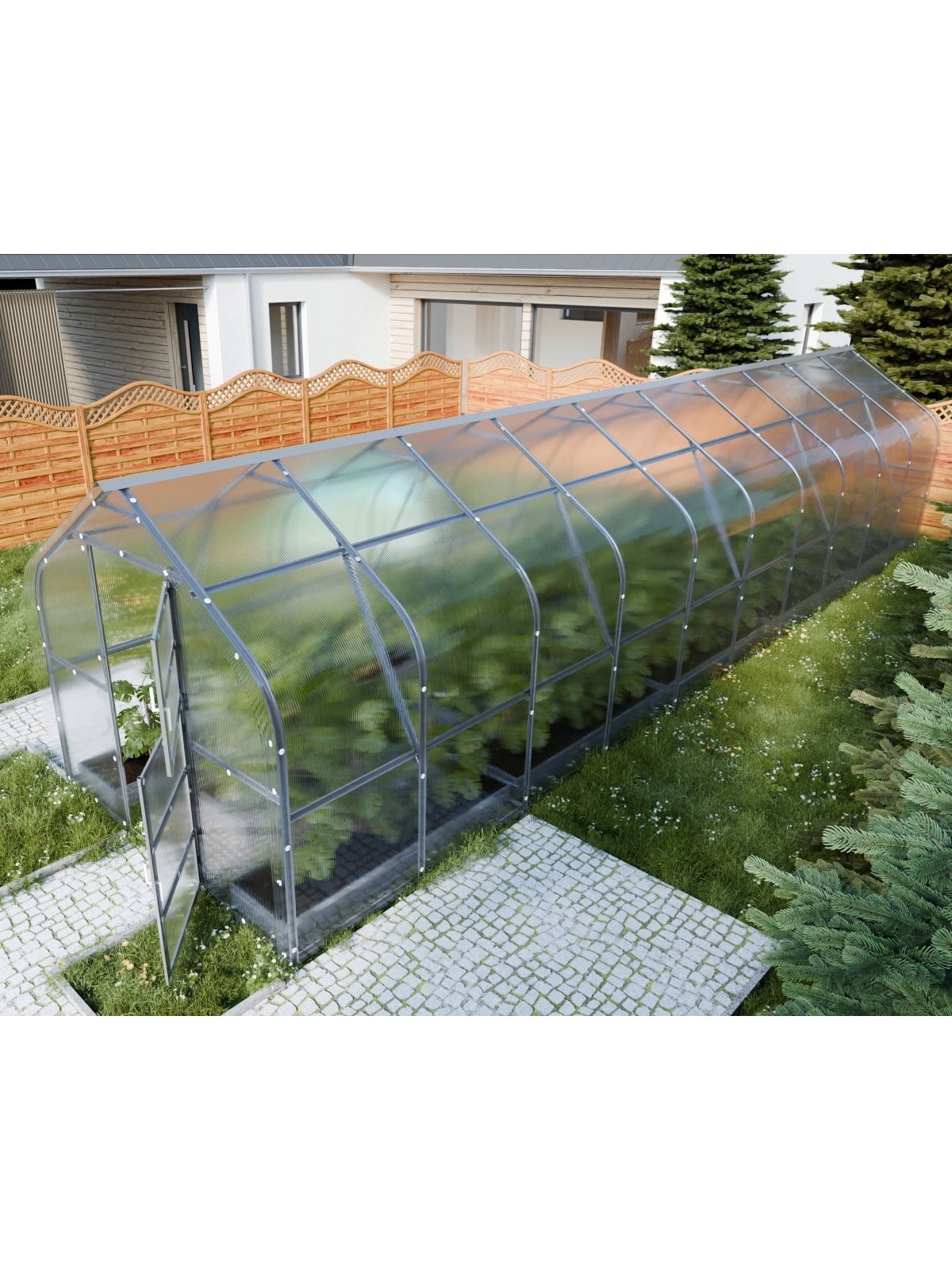 Šiltnamis KLASIKA Drop - 6 mm storio kanalinis polikarbonatas - 2,5 x 12 m (30 m²) 4 Šiltnamis KLASIKA Drop - 6 mm storio kanalinis polikarbonatas - 2,5 x 12 m (30 m²) 4