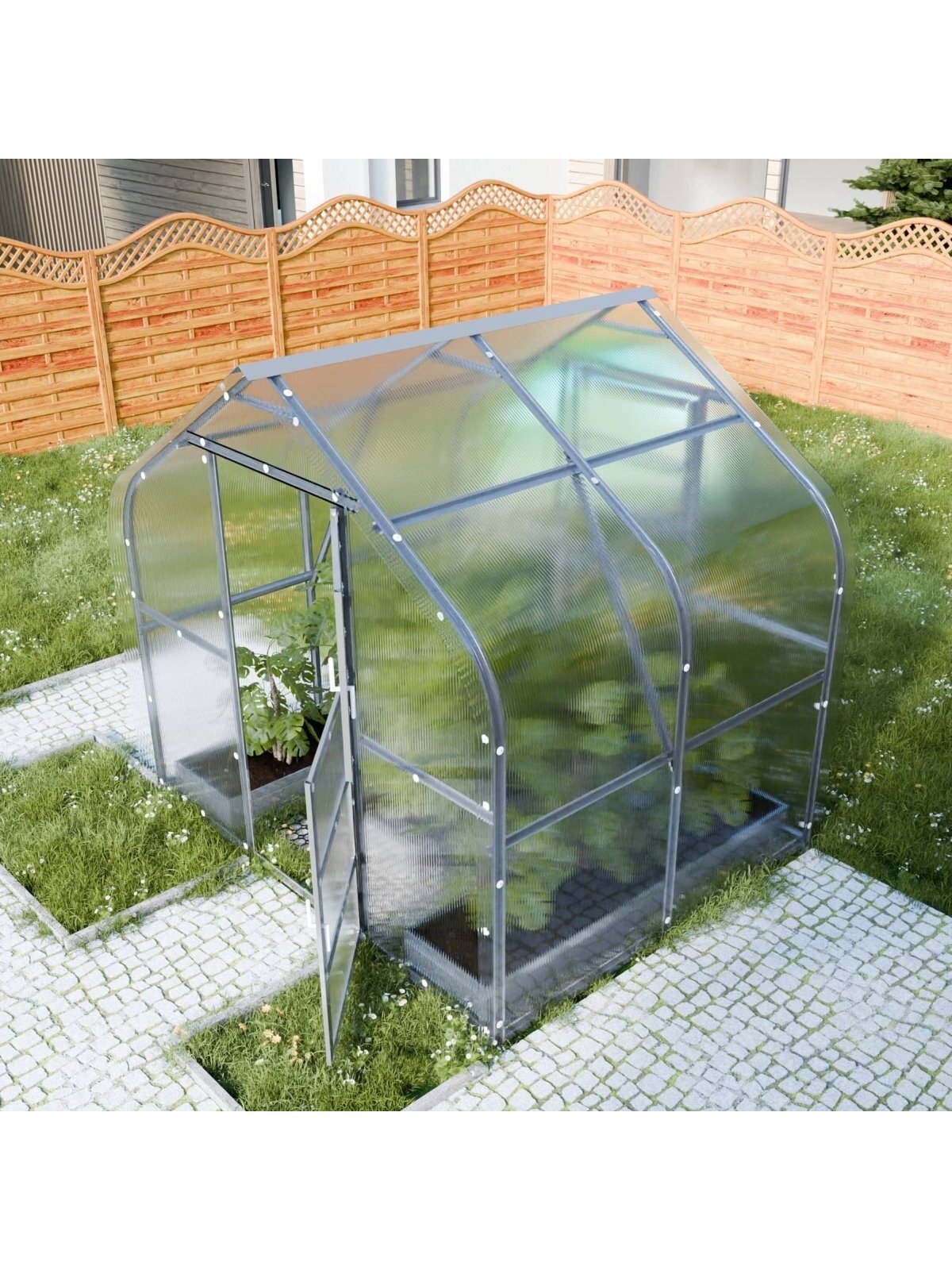 Šiltnamis KLASIKA Drop - 6 mm storio kanalinis polikarbonatas - 2,5 x 2 m (5 m²) 5