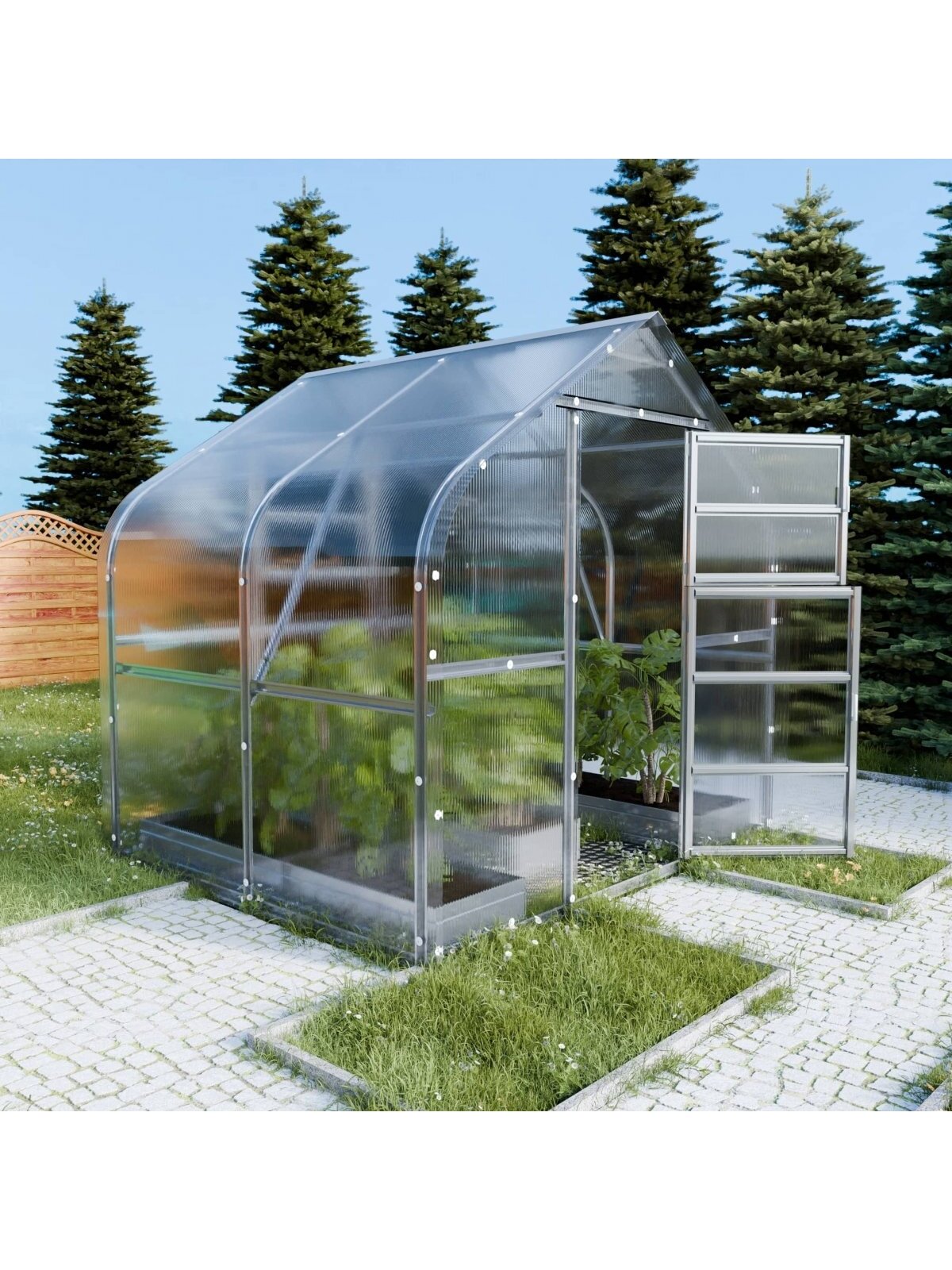 Šiltnamis KLASIKA Drop - 6 mm storio kanalinis polikarbonatas - 2,5 x 2 m (5 m²) 3
