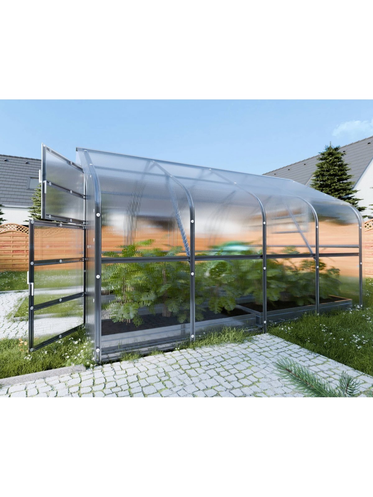 Šiltnamis KLASIKA Drop - 6 mm storio kanalinis polikarbonatas - 2,5 x 4 m (10 m²) 5 Šiltnamis KLASIKA Drop - 6 mm storio kanalinis polikarbonatas - 2,5 x 4 m (10 m²) 5