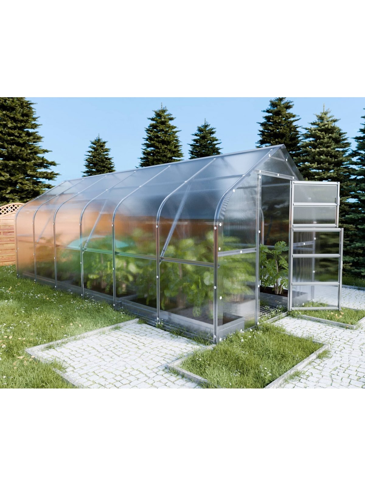 Šiltnamis KLASIKA Drop - 6 mm storio kanalinis polikarbonatas - 2,5 x 6 m (15 m²) 3
