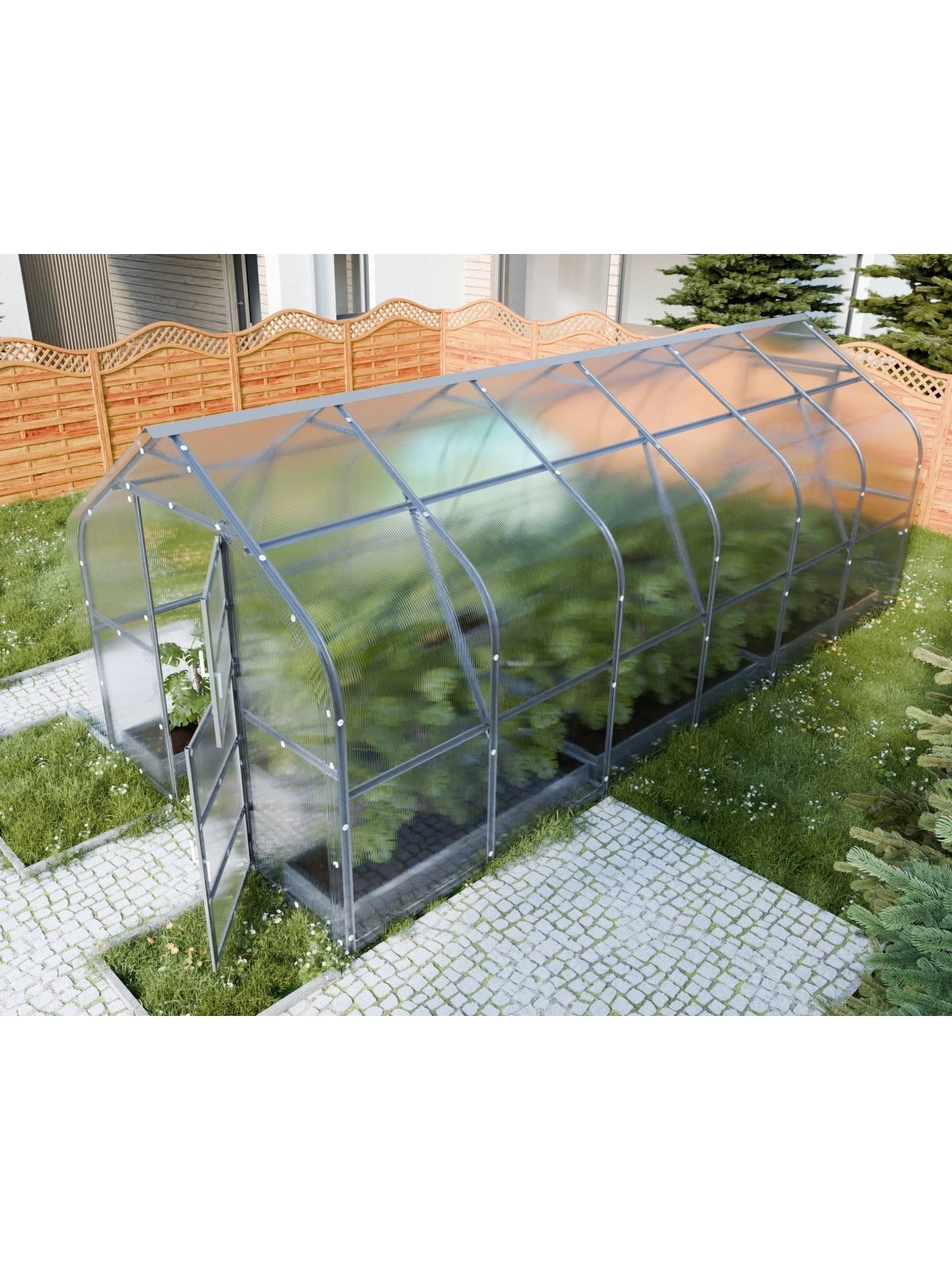 Šiltnamis KLASIKA Drop - 6 mm storio kanalinis polikarbonatas - 2,5 x 6 m (15 m²) 4