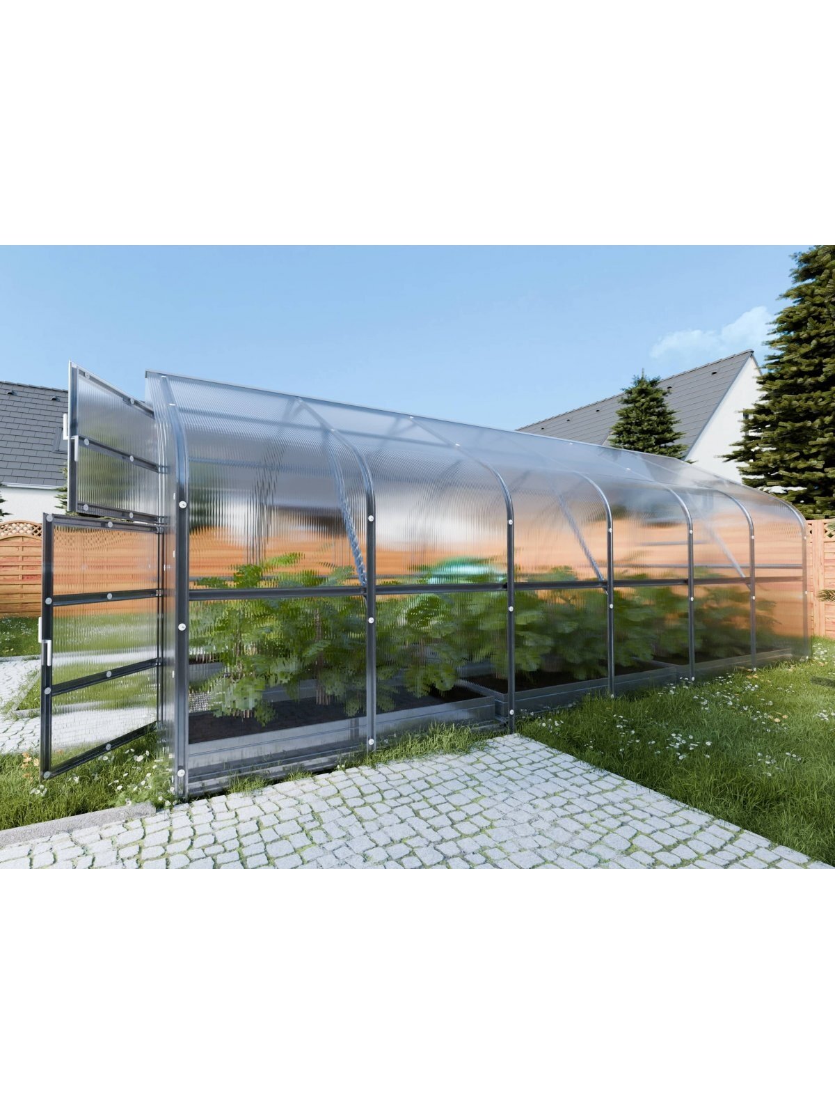 Šiltnamis KLASIKA Drop - 6 mm storio kanalinis polikarbonatas - 2,5 x 6 m (15 m²) 5 Šiltnamis KLASIKA Drop - 6 mm storio kanalinis polikarbonatas - 2,5 x 6 m (15 m²) 5