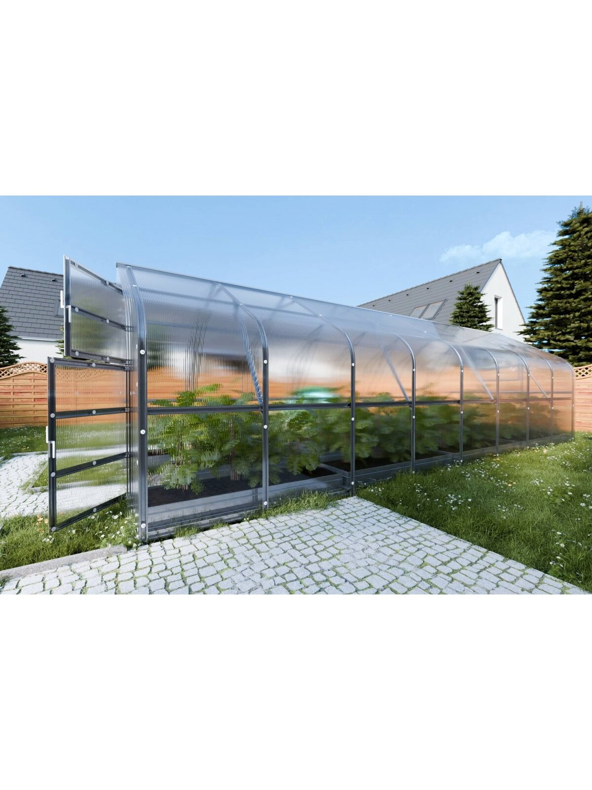 Šiltnamis KLASIKA Drop - 6 mm storio kanalinis polikarbonatas - 2,5 x 8 m (20 m²) 5 Šiltnamis KLASIKA Drop - 6 mm storio kanalinis polikarbonatas - 2,5 x 8 m (20 m²) 5