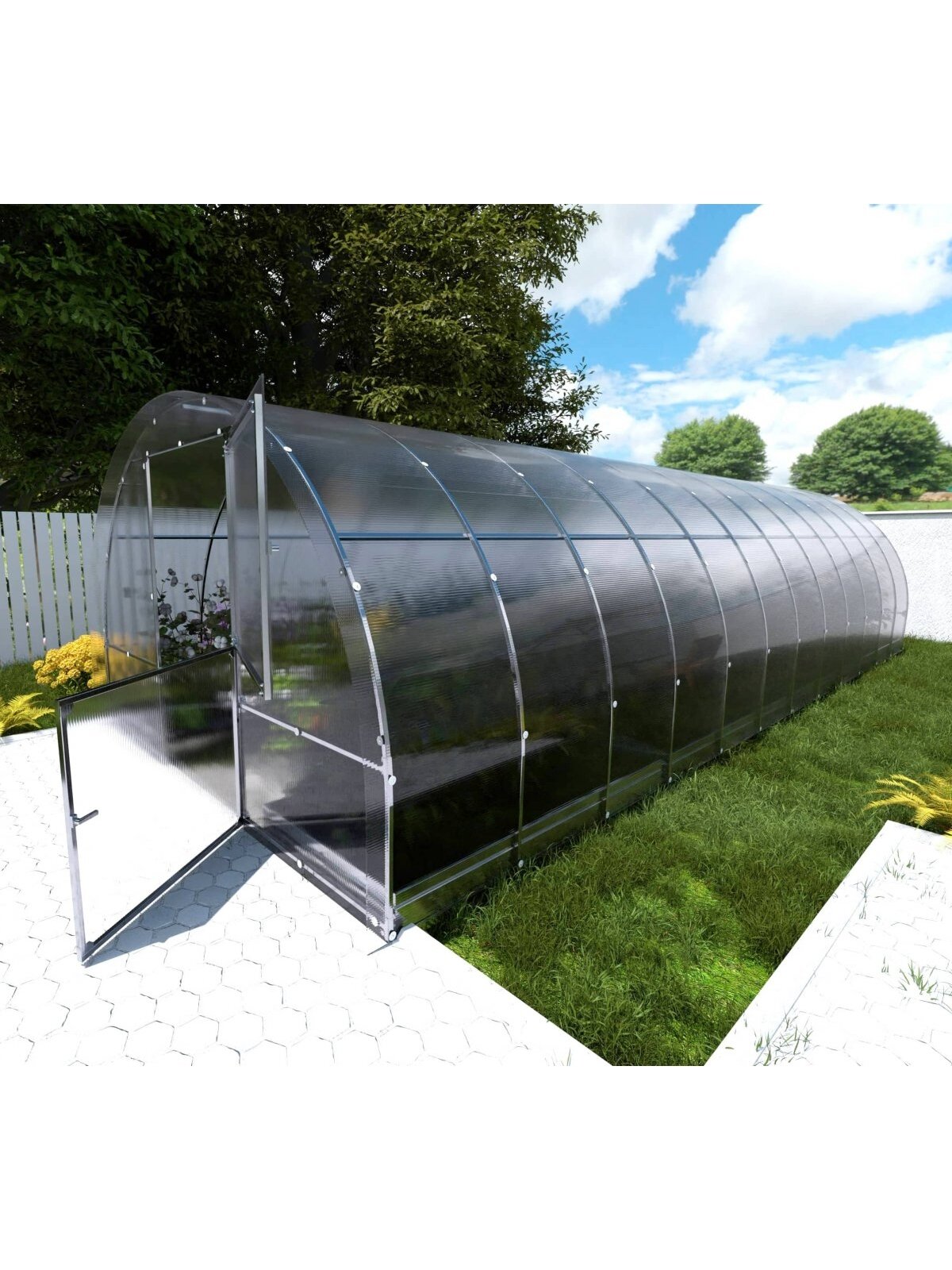 Šiltnamis KLASIKA EASY - 4 mm storio kanalinis polikarbonatas - 3 x 8 m (24 m²) 4 Šiltnamis KLASIKA EASY - 4 mm storio kanalinis polikarbonatas - 3 x 8 m (24 m²) 4