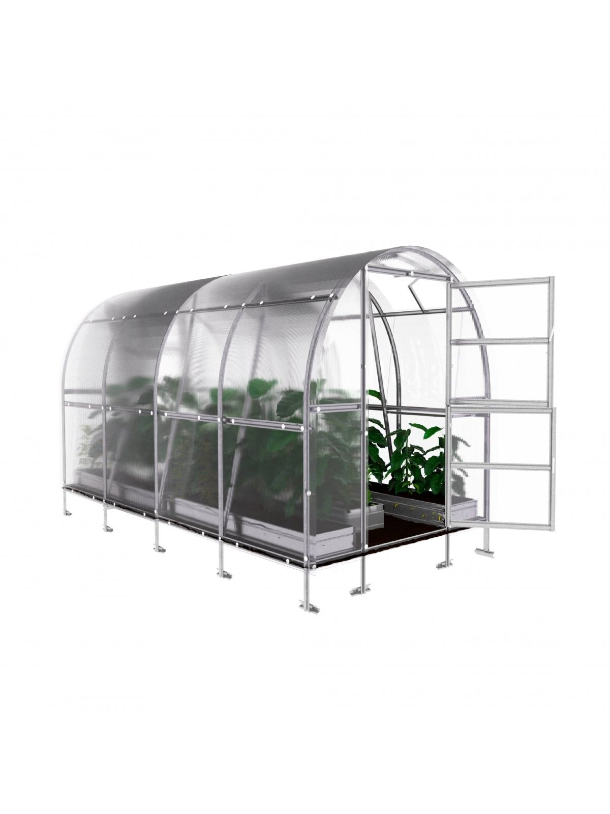 Šiltnamis KLASIKA Slim - 6 mm storio kanalinis polikarbonatas - 2 x 4 m (8 m²) 2