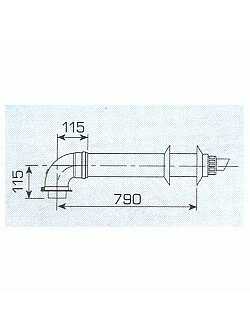 Sime koaksialinio dūmtraukio komplektas, 0,944mm, d=60/100 1