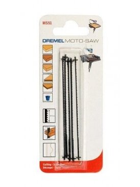 Siaurapjūklio pjūkleliai Dremel, MS51, 5 vnt. 1 Siaurapjūklio pjūkleliai Dremel, MS51, 5 vnt. 1