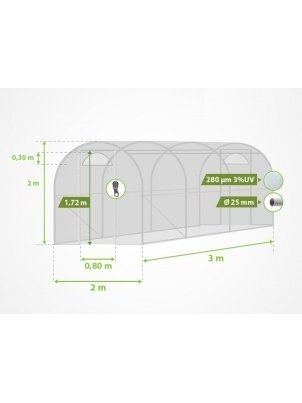 Šiltnamių plėvelės 2x3 m | ↑ 2.0 m 2 Šiltnamių plėvelės 2x3 m | ↑ 2.0 m 2