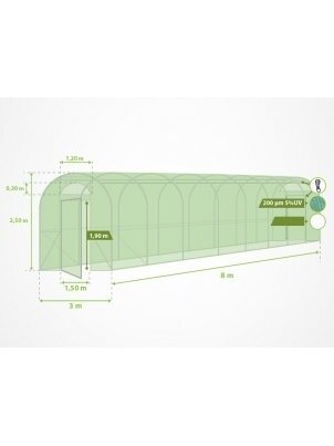 Šiltnamių plėvelės 3x8 m | ↑ 2.5 m 2 Šiltnamių plėvelės 3x8 m | ↑ 2.5 m 2