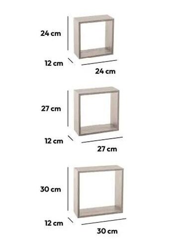 Sieninių lentynų komplektas, 3 vnt., ąžuolo spalvos 1 Sieninių lentynų komplektas, 3 vnt., ąžuolo spalvos 1