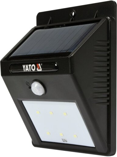 Sieninis šviestuvas su saulės baterija ir judesio davikliu 6 SMD LED Yato