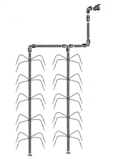 Šiltnamio laistymo sistema KETURKOJIS vandentiekiui 10/15m. 6m. (18 m²) Šiltnamio laistymo sistema KETURKOJIS vandentiekiui 10/15m. 6m. (18 m²)