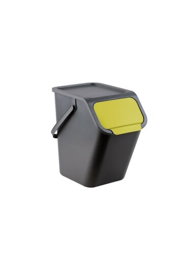 Šiukšliadėžė BINI, 25 l, juoda, geltona