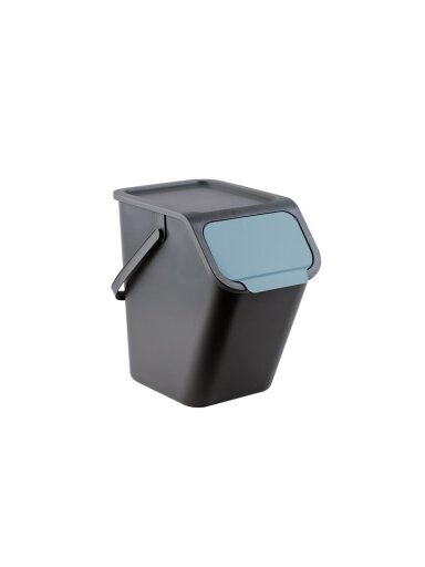 Šiukšliadėžė BINI, 25 l, juoda, mėlyna