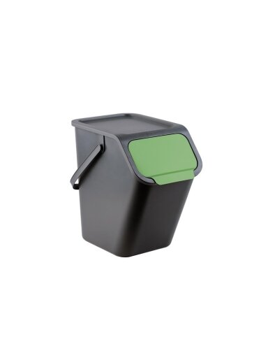 Šiukšliadėžė BINI, 25 l, juoda, žalia