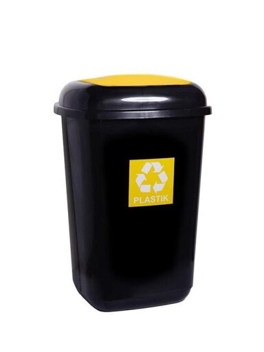 Šiukšliadėžė Plafor, 12 l, juoda/geltona