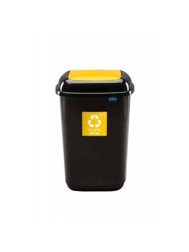 Šiukšliadėžė Plafor, 28 l, juoda/geltona