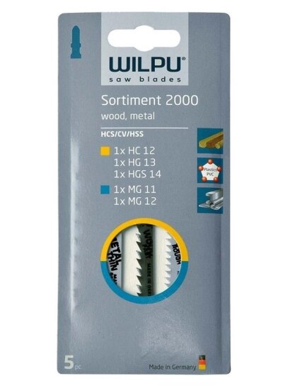 Siaurapjūklio pjūklelių komplektas Wilpu, Sort.2000, 5 vnt. 1
