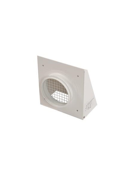 Sieninės grotelės su apsauginiu gaubtu d160 mm baltos sp. 0101345-2 Sieninės grotelės su apsauginiu gaubtu d160 mm baltos sp. 0101345-2