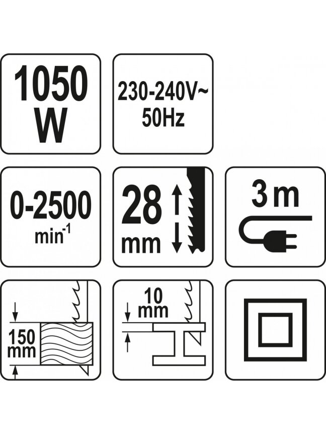 Siaurapjūklis tiesinis elektrinis 1050W Yato 4