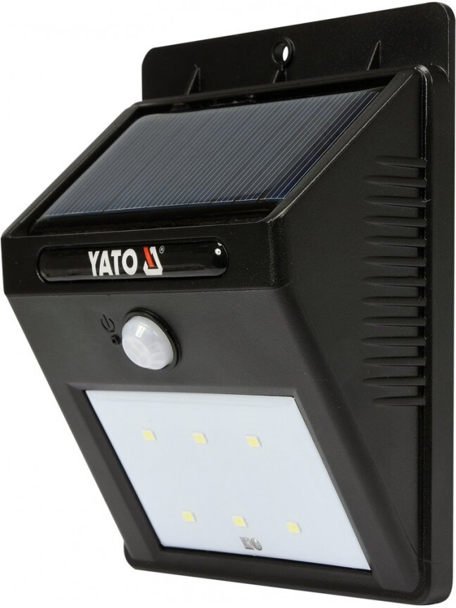 Sieninis šviestuvas su saulės baterija ir judesio davikliu 6 SMD LED Yato