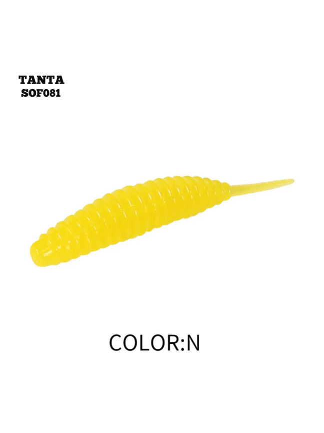 Silikoninis masalas AsaTsuri Tanta Hot Yellow, ilgis 2,5 cm,.20vnt Silikoninis masalas AsaTsuri Tanta Hot Yellow, ilgis 2,5 cm,.20vnt
