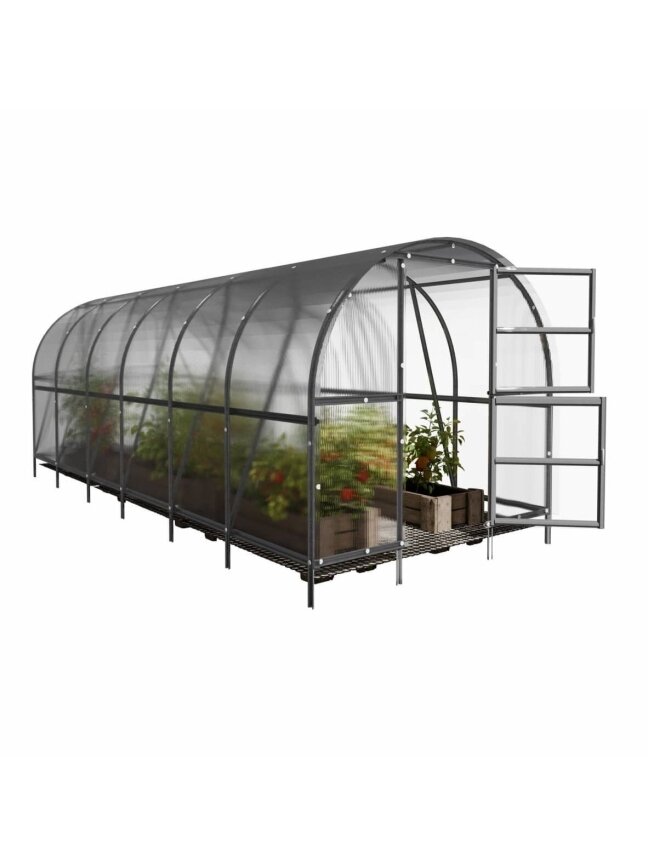 Šiltnamis Baltic LT - 4 mm storio kanalinis polikarbonatas - 3 x 12 m (36 m²)