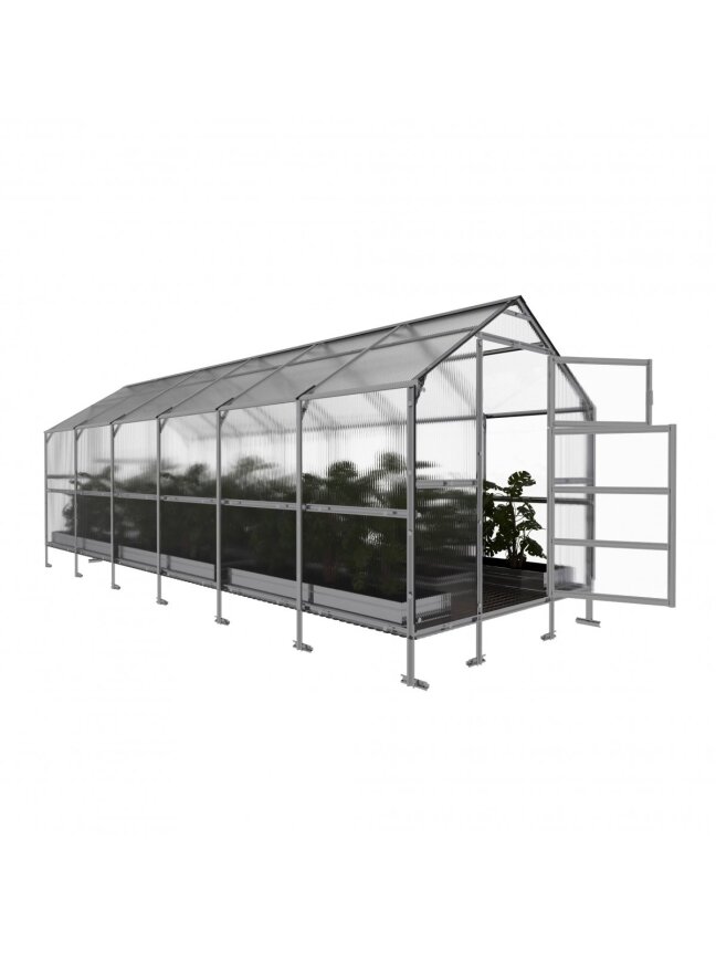 Šiltnamis KLASIKA Bernard - 4 mm storio kanalinis polikarbonatas - 2,35 x 6 m (14,1 m²)