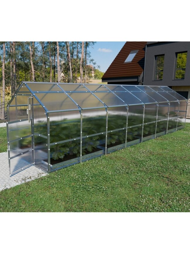 Šiltnamis KLASIKA Bernard - 4 mm storio kanalinis polikarbonatas - 2,35 x 8 m (18,8 m²) 4 Šiltnamis KLASIKA Bernard - 4 mm storio kanalinis polikarbonatas - 2,35 x 8 m (18,8 m²) 4