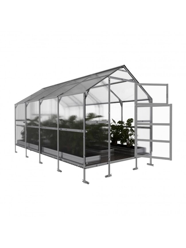 Šiltnamis KLASIKA Bernard - 6 mm storio kanalinis polikarbonatas - 2,35 x 4 m (9,4 m²)