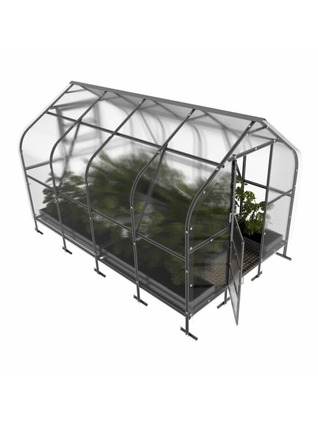 Šiltnamis KLASIKA Drop - 4 mm storio kanalinis polikarbonatas - 2,5 x 4 m (10 m²)