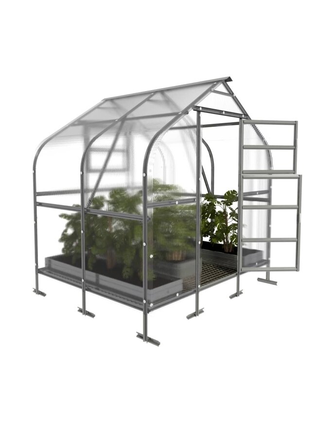 Šiltnamis KLASIKA Drop - 6 mm storio kanalinis polikarbonatas - 2,5 x 2 m (5 m²)