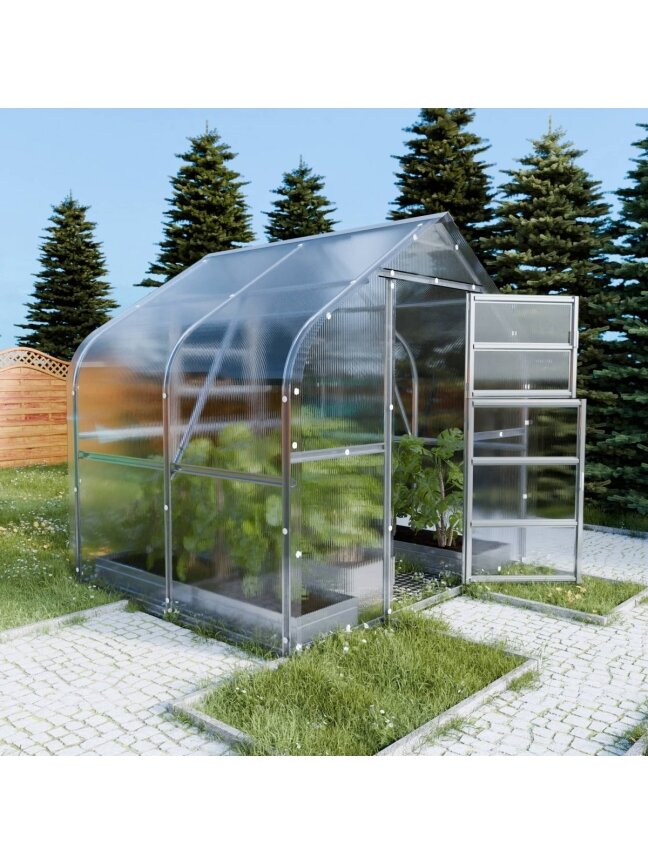Šiltnamis KLASIKA Drop - 6 mm storio kanalinis polikarbonatas - 2,5 x 2 m (5 m²) 3 Šiltnamis KLASIKA Drop - 6 mm storio kanalinis polikarbonatas - 2,5 x 2 m (5 m²) 3