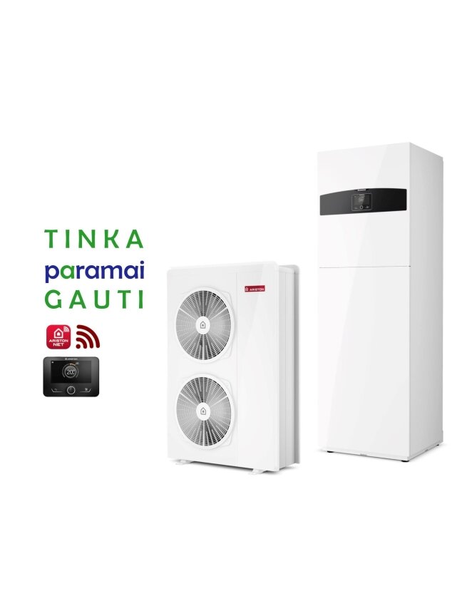Šilumos siurblys Oras-Vanduo Ariston Nimbus R32, Compact, 150 S T Net 16.90 kW Φ3, su integruotu 177l vandens šildytuvu ir Wi-Fi