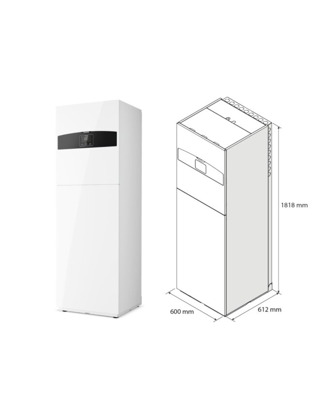 Šilumos siurblys Oras-Vanduo Ariston Nimbus R32, Compact, 80 S T Net 11.74 kW Φ3, su integruotu 177l vandens šildytuvu ir Wi-Fi 2