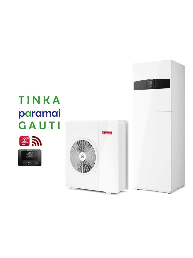 Šilumos siurblys Oras-Vanduo Ariston Nimbus R32, Compact, 80 S T Net 11.74 kW Φ3, su integruotu 177l vandens šildytuvu ir Wi-Fi
