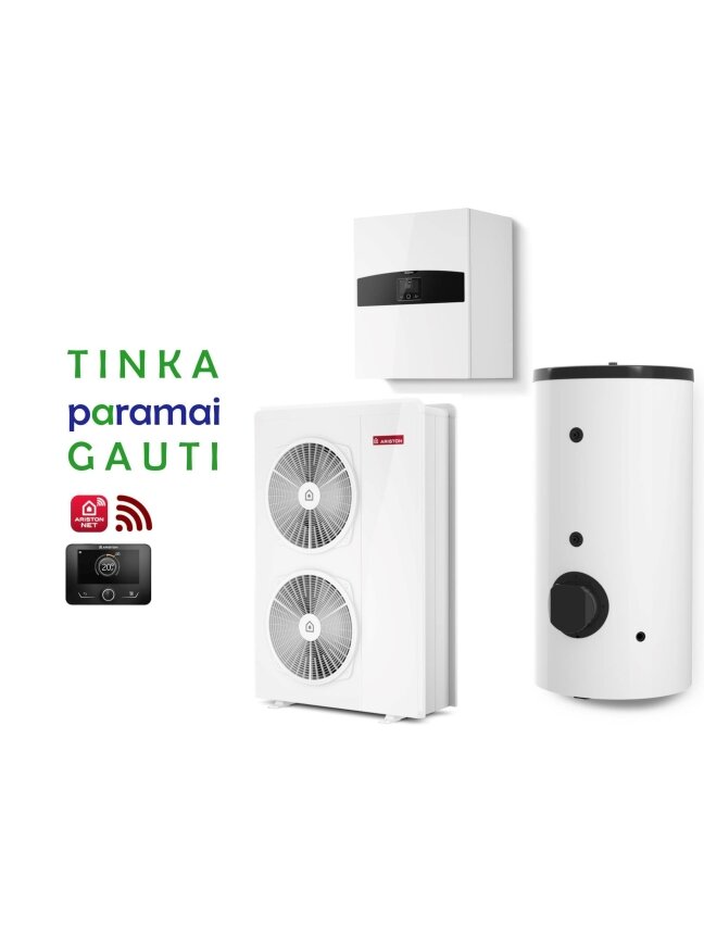 Šilumos siurblys Oras-Vanduo Ariston Nimbus R32, Flex, 150 S T Net 16.90 kW Φ3, su 190l vandens šildytuvu ir Wi-Fi