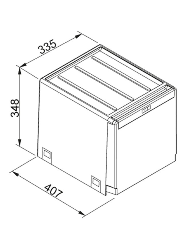Šiukšliadėžė FRANKE, Cube 40, automatinis atidarymas, 14l.+2x7l. 2