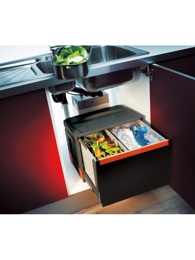 Šiukšliadėžė FRANKE, Cube 50, automatinis atidarymas, 14 l + 2x8 l 1 Šiukšliadėžė FRANKE, Cube 50, automatinis atidarymas, 14 l + 2x8 l 1