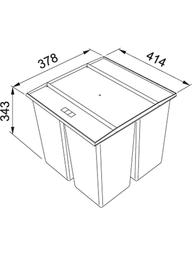 Šiukšliadėžė FRANKE, Easy Sort, 45, 1x14,5L+2x7,5L 1