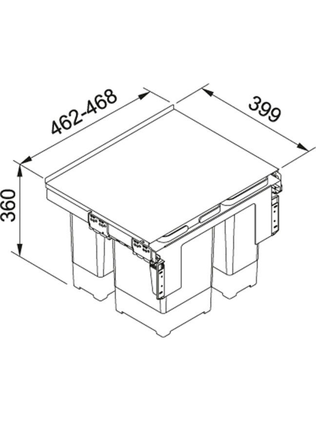 Šiukšliadėžė FRANKE, Sorter Garbo, 50-3, 2x12l.+8l. 1 Šiukšliadėžė FRANKE, Sorter Garbo, 50-3, 2x12l.+8l. 1
