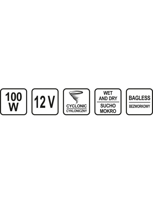 Siurblys automobilinis cikloninis rankinis, 12V Sthor | 100W 5